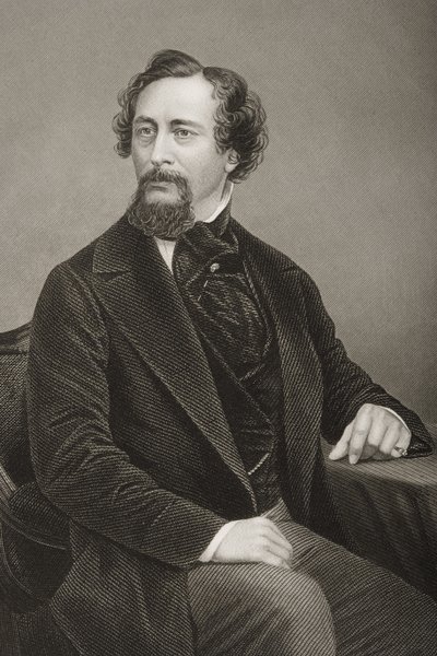 Charles John Huffam Dickens (1812-70) grabado por D.J. Pound de una fotografía, de 